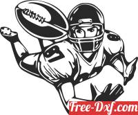 download Football player jumping for the catch free ready for cut
